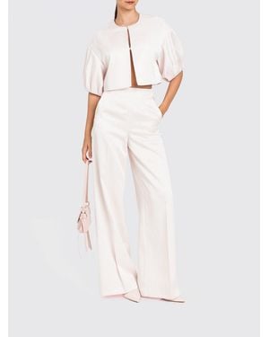 Twinset Wide Leg Crêpe Pants - White