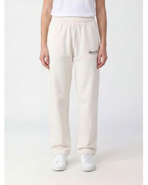 Sporty & Rich Sporty &Amp Rich High-Waisted Straight-Leg Cotton Jersey Jogging Trousers - White