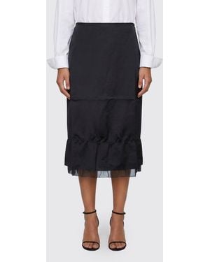 TOTEME Falda De Mezcla De Lino - Negro