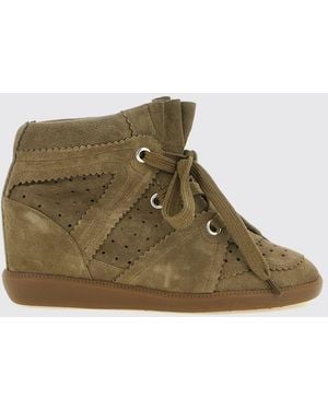 Isabel Marant Bobby High-Top Suede Sneakers With Internal Wedge - Grey