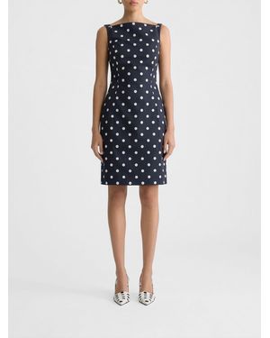 Patou Polka Dot Crêpe Mini Dress - Blue