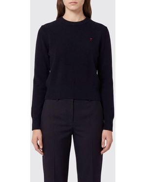 Ami Paris Slim-Fit-Pullover Aus Merinowolle Mit Gesticktem Ami De Coeur-Logo - Blau