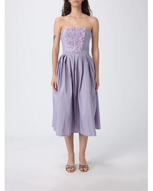 Elisabetta Franchi Taffeta Midi Dress - Purple