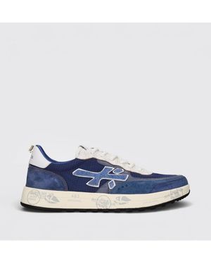 Premiata Zapatillas Nous De Ante Y Malla - Azul