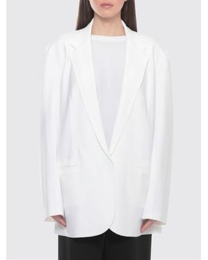 Norma Kamali Single Breasted Polyester Blazer - White