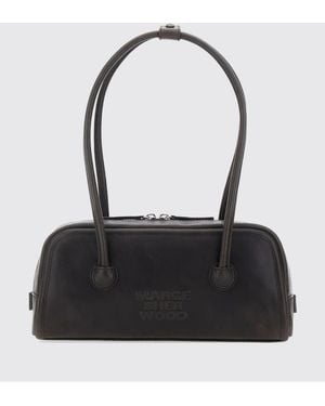 Marge Sherwood Bolso Boston De Piel Envejecida - Negro
