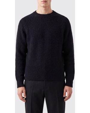 Dries Van Noten Langärmeliger Rundhalspullover Aus Woll-Alpaka-Mischung - Blau