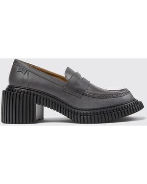 Camper Pix London Leather Loafers - Grey