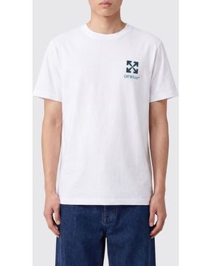 Off-White c/o Virgil Abloh Crewneck Cotton T-Shirt With Contrast Arrow Logo - White