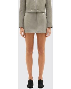 Courreges CourrÈ Ges Coated Cotton Mini Skirt - Grey