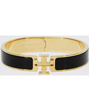Tory Burch Kira Armreif Aus Emailliertem Messing Mit Doppel-T-Logo - Schwarz