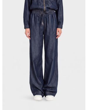 Twinset Lyocell Palazzo Trousers - Blue