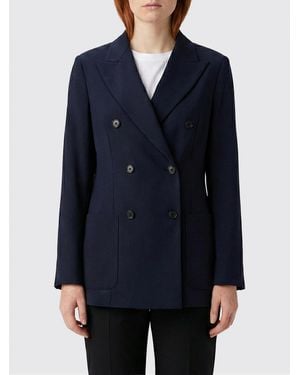 Barena Blazer Cruzado De Lana Virgen - Azul