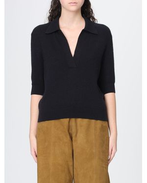 KHAITE Cashmere Knit Polo Shirt - Blue