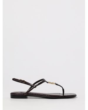 Fendi Ffold Python Print Leather Sandals - Purple