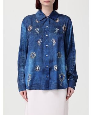 Liu Jo Cotton Shirt With Print - Blue