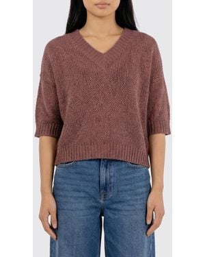 Roberto Collina Jersey De Cuello En V De Mezcla De Algodón - Rojo