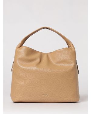 Liu Jo Kaliska Faux Leather Bag With Perforated Monogram - Natural