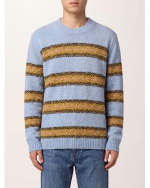 Dries Van Noten Multicolor Striped Wool Crewneck Sweater - Blue