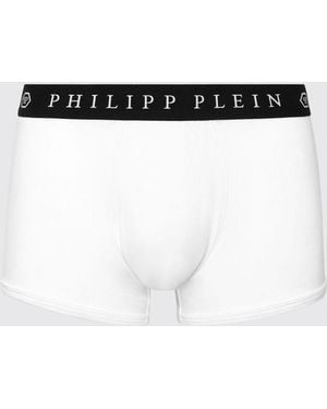 Philipp Plein Bóxers De Mezcla De Algodón Elástico - Blanco