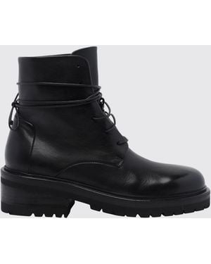 Marsèll Calzone Smooth Leather Combat Boots With Serrated Rubber Sole - Black