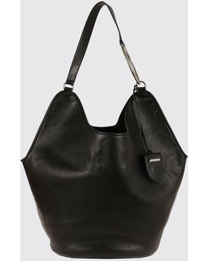 Dondup Rhombus-Shaped Bovine Leather Shoulder Bag With Logo Charm - Black