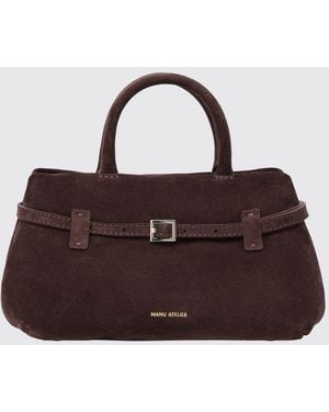 MANU Atelier Le Cambon 25 Leather Handbag With Removable Shoulder Strap - Brown