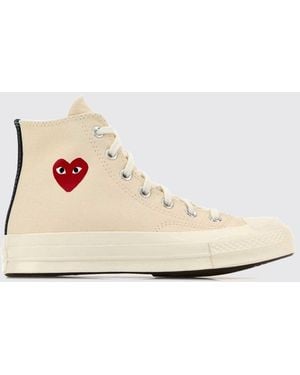 COMME DES GARÇONS PLAY Chuck 70 High-Top Canvas Trainers With Logo Print - Natural