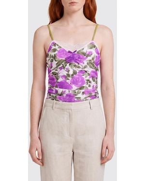 Chloé Chlo&Eacute Floral Print Jersey Bodysuit - Purple