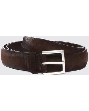 Orciani Suede Calfskin Belt - White