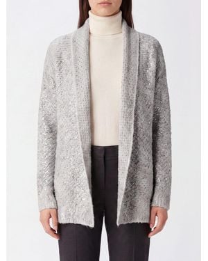Avant Toi Cardigan En Cachemire Et Soie Avec Col Châle Et Broderie De Sequins - Gris