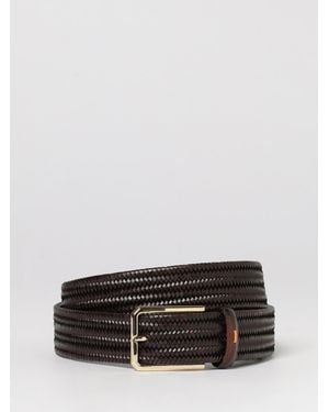 Santoni Stretch Woven Leather Belt - Brown