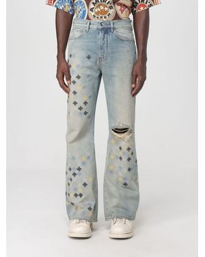 Amiri Ma Quad Embroidered Flared Jeans - Blue