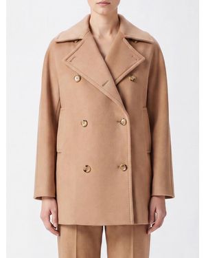 Max Mara Double-Breasted Short Coat - Natural