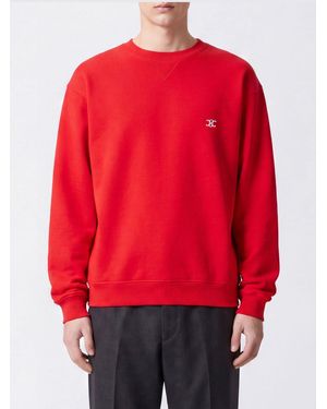 Celine Triomphe Logo Contrast-Embroidered Cotton Crewneck Sweatshirt