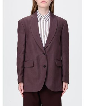 Brunello Cucinelli Single Breasted Cotton Blend Blazer - Purple