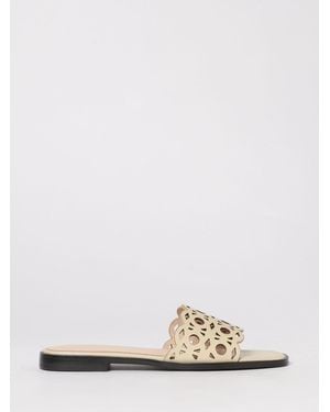 Coccinelle Essential Perforated Leather Slippers - White