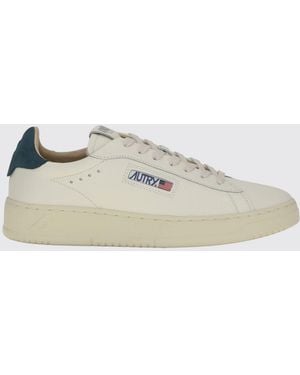 Autry Dallas Low Bicolor Smooth Calfskin Sneakers With Logo - Natural