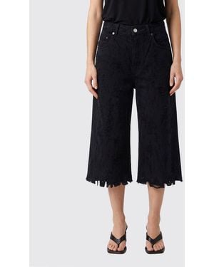 Haikure Distressed Denim Shorts - Black