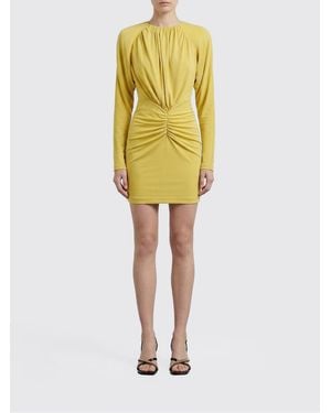 Stella McCartney Vestido Drapeado De Viscosa - Amarillo