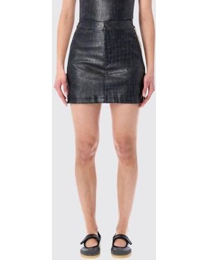 adidas Originals Crocodile Print Faux Leather Mini Skirt - Blue
