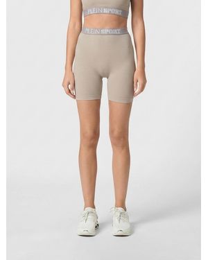 Philipp Plein Technical Stretch Fabric Shorts - Natural