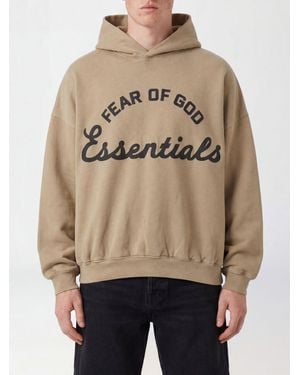 Fear Of God Cotton Hoodie With Contrast Logo - Natural