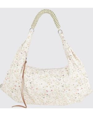 Tela Bolso De Algodón Con Estampado Floral - Neutro