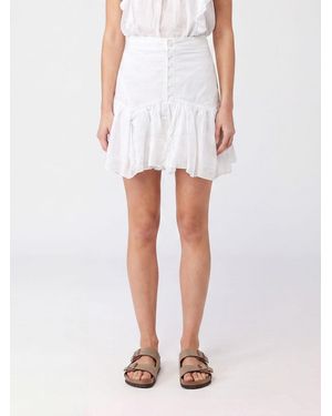 Isabel Marant Daneen High-Waisted Cotton A-Line Mini Skirt - White