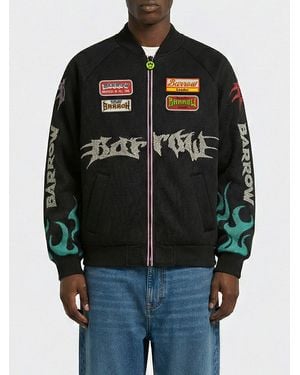 Barrow Printed Mesh Bomber Jacket - Black