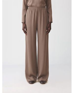 Fabiana Filippi High-Waisted Wide-Leg Palazzo Trousers With Elastic Waistband - Brown
