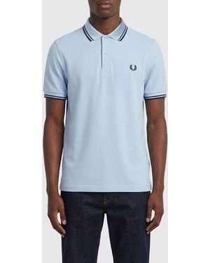 Fred Perry Cotton Polo Shirt With Logo - Blue