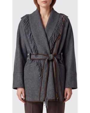 Bazar Deluxe Cappotto Corto A Vestaglia - Grigio
