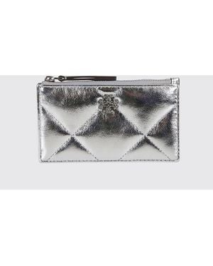 Tory Burch Kira Matelassé Nappa Leather Credit Card Holder - Grey